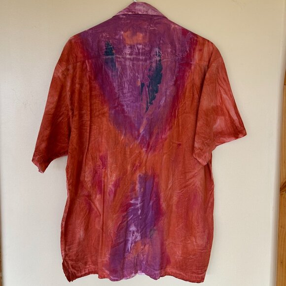 Hand-painted Cotton Short-Sleeve Shirt, Unisex, by Sloop Jones - Picture 2 of 10